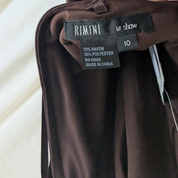 Y2K Chocolate Brown Beaded Fringe Halter Stretch Fitted Midi Dress 10 Deadstock - Picture 4 of 5